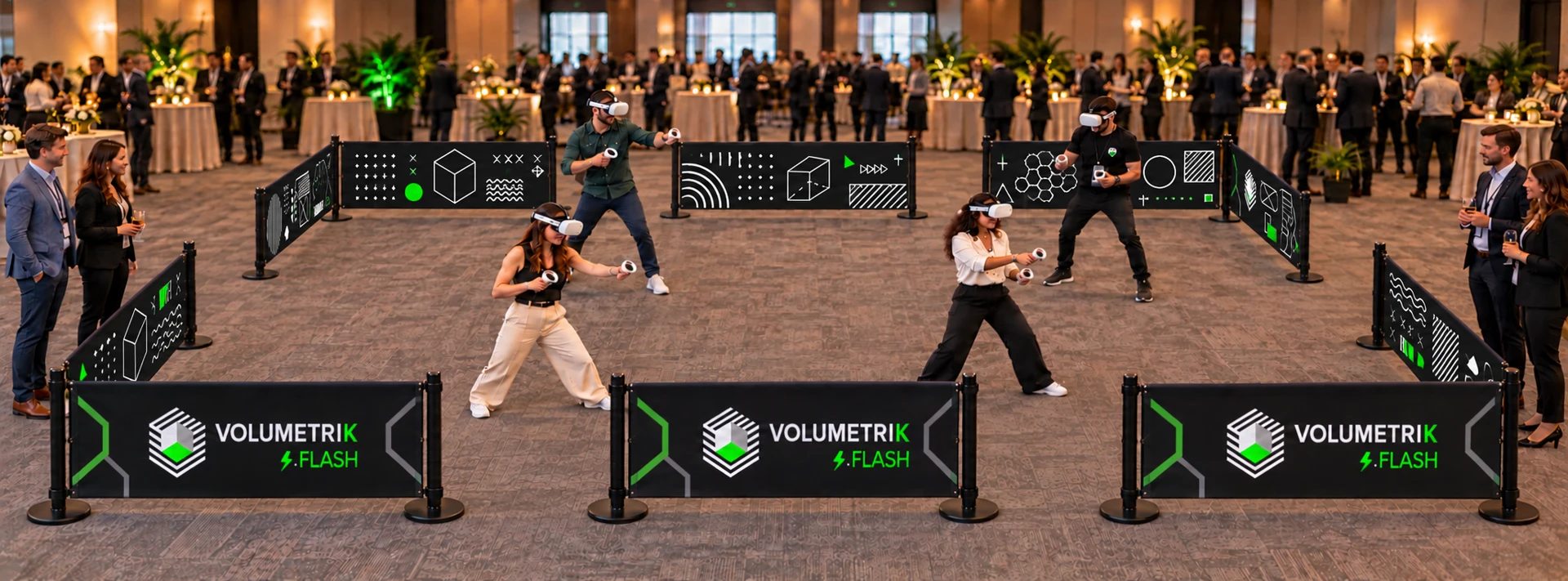 Actividad VR en un pequeño evento profesional con invitados y operador